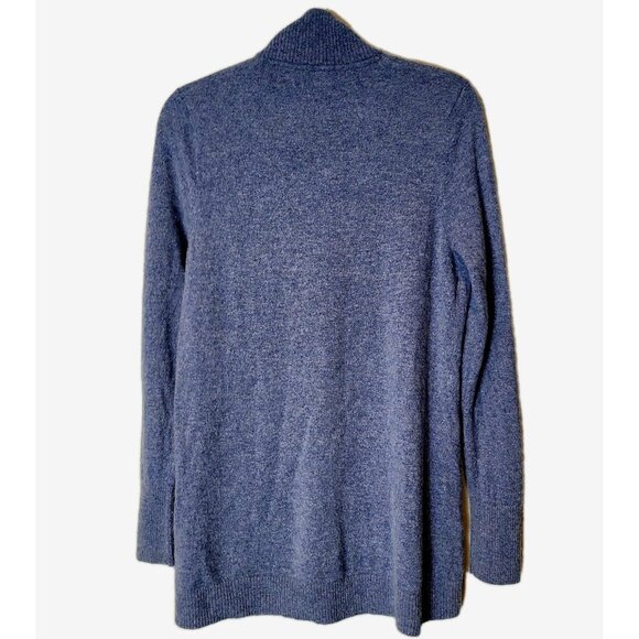 LL Bean Cashmere Cardigan Button Front Soft Luxury Sz Large Blue Heritage Preppy - Picture 5 of 6